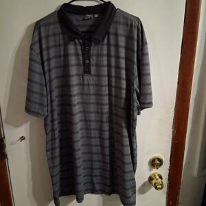 PING‎ Sensorcool Golf Polo Shirt XXL 2x EUC Black Gray Striped
